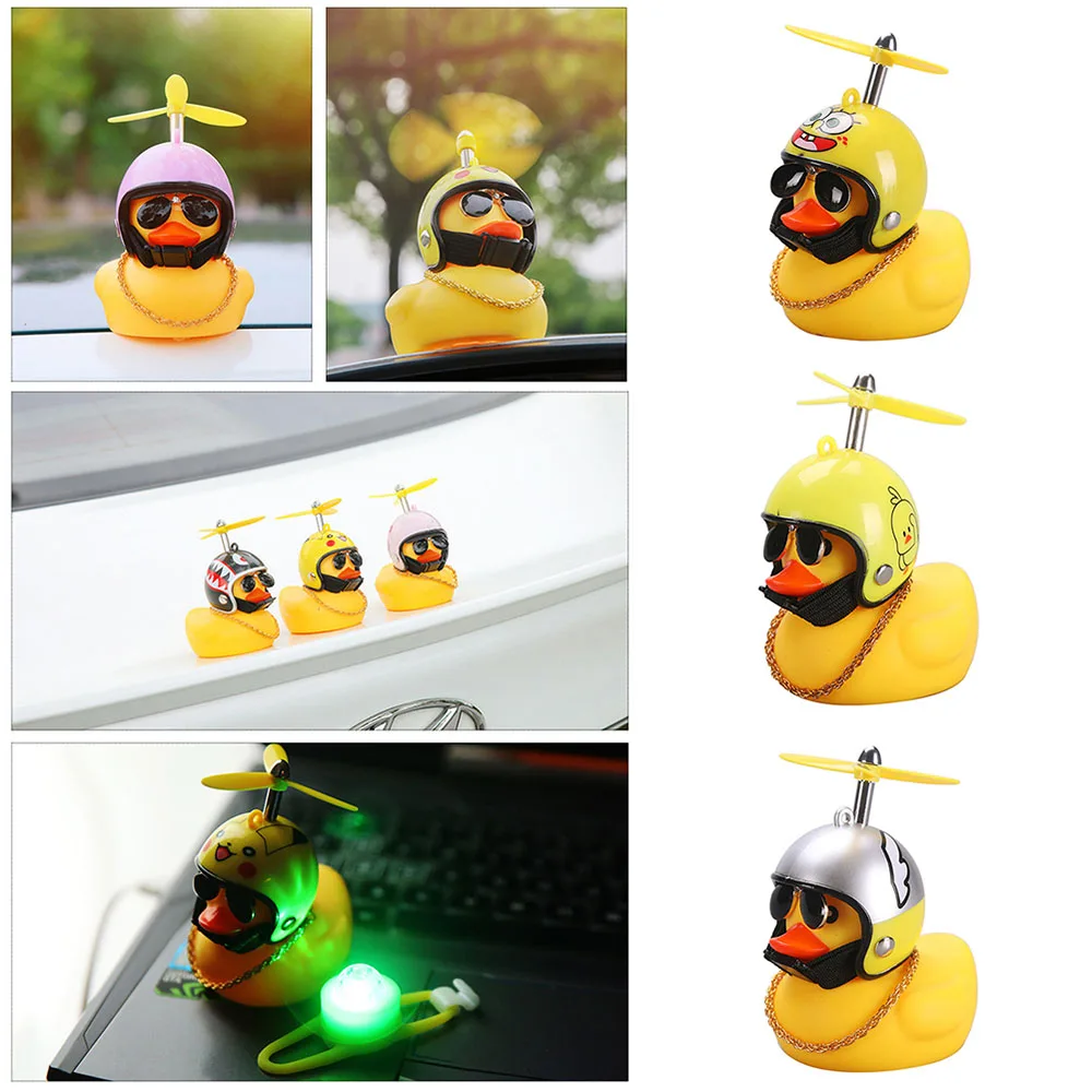 17-in-1 DIY Bicycle Yellow Duck Warning Light Decoration Pink Duck Horn Outdoor Riding Electric Bike Car Interior Accessories