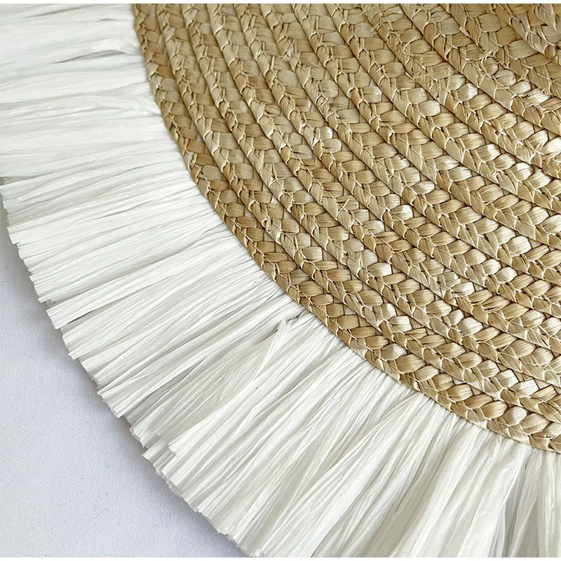 Sombrero de paja con protección solar para mujer, sombrilla versátil para playa, ala grande, accesorios de versión coreana para verano