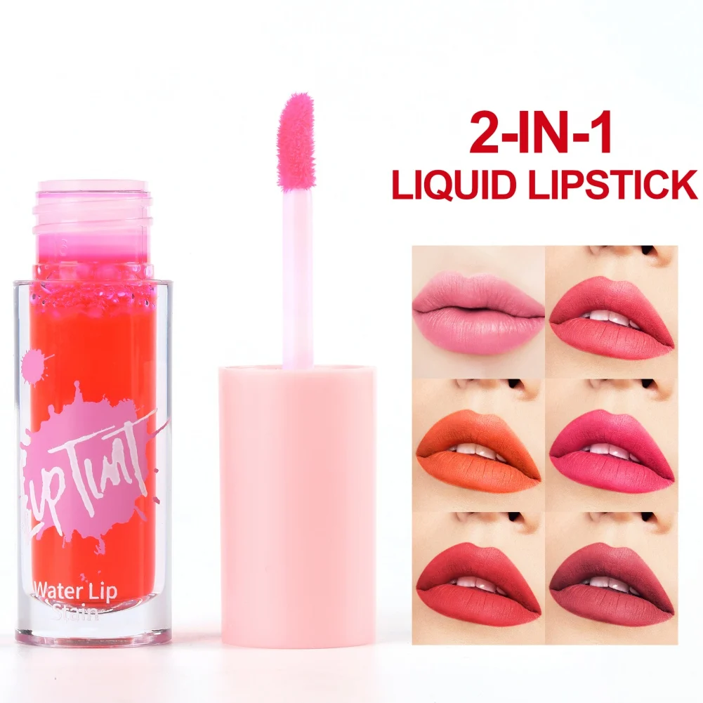 Fruit Juice Lip Tint Non-stick Cup Liquid Lipstick and Blush 2 In1 Waterproof Long Lasting Water Lip Stain Lips&cheek Makeup