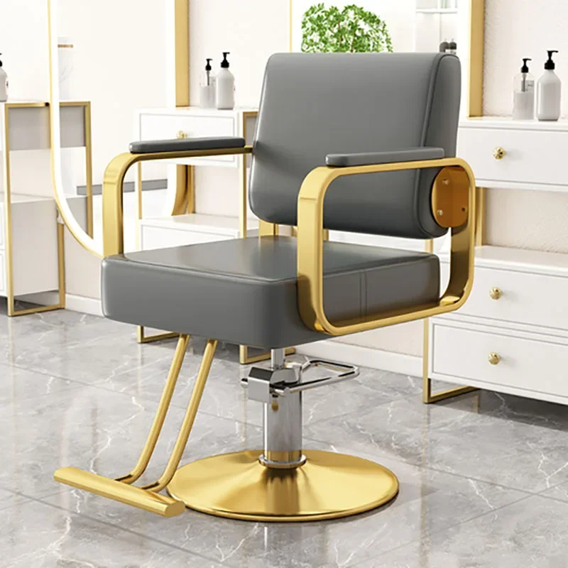 Silla de barbero con estilo, muebles de salón giratorios multifuncionales, cómoda y moderna, estilo nórdico, color negro