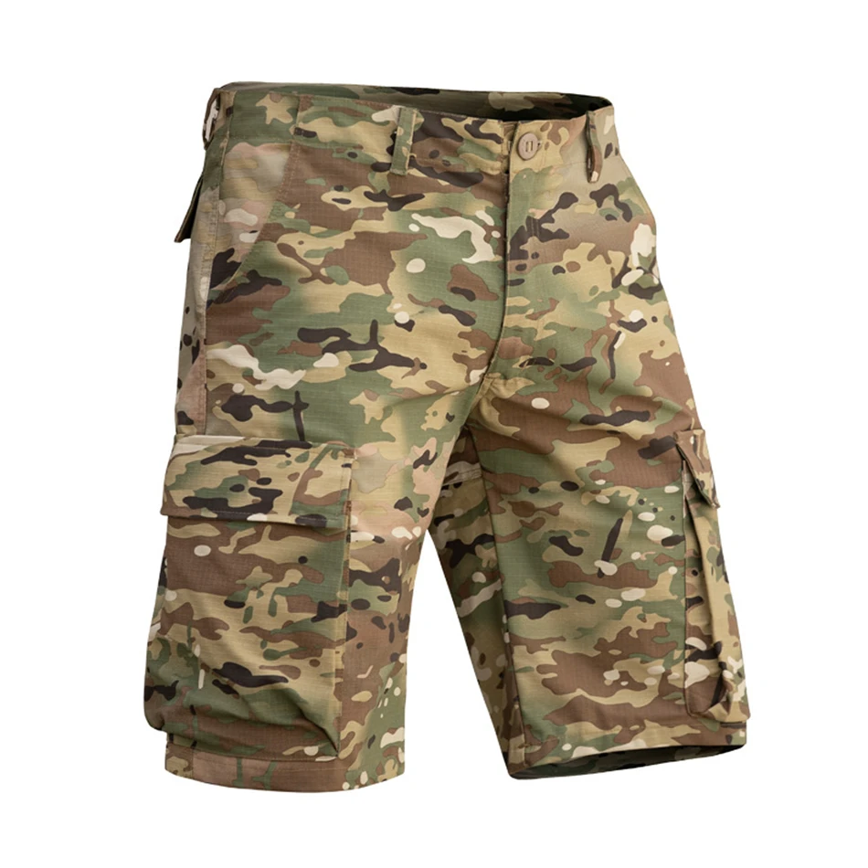 

Outdoor Elastic Mountain Hiking Short Pants Camouflage Tactical Shorts Men's Summer Splashproof Water Sports Cargo Pants