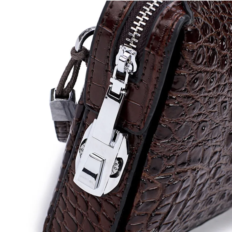 Bolso de mano antirrobo con cerradura de contraseña para hombre, bolso de mano de cuero genuino, nuevo patrón, grande, negocios, ocio, moda