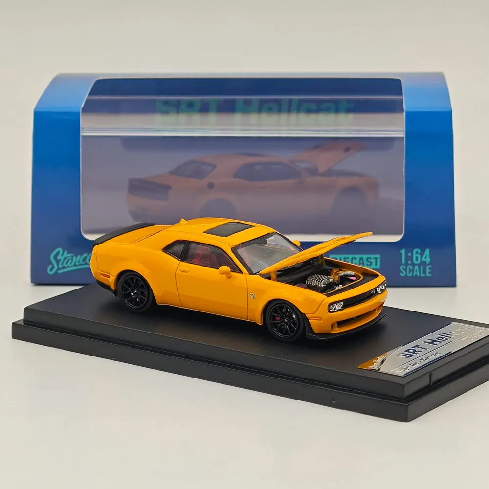 

Модель автомобиля SH 1/64 For Hellcat Muscle Sports, желтая, литая под давлением, миниатюрная, из лимитированной коллекции, игрушечная модель автомобиля