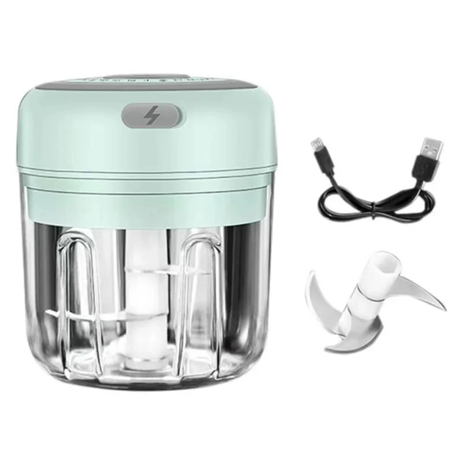 Efficient Portable USB Rechargeable Mini Food Grinder - Compact and Powerful Garlic, Ginger, and Onion Chopper for Fruits and Ve