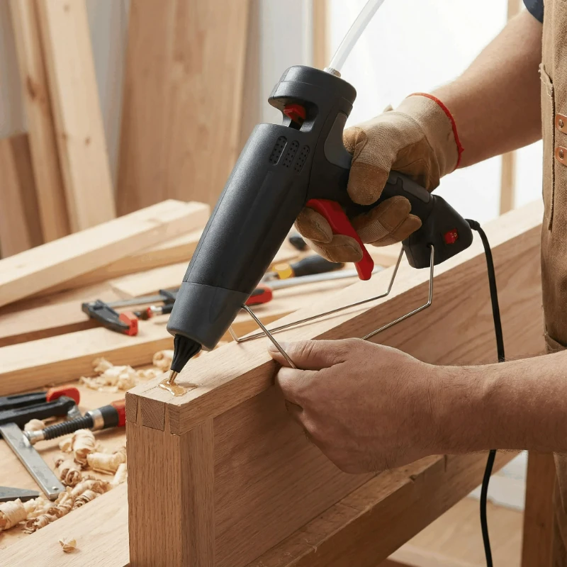 

Профессиональный пистолет для горячего клея 300 Вт/800 Вт для электрического ремонта, черный промышленный пистолет для горячего силикона, регулируемый поток клея, быстрый нагрев 220 В