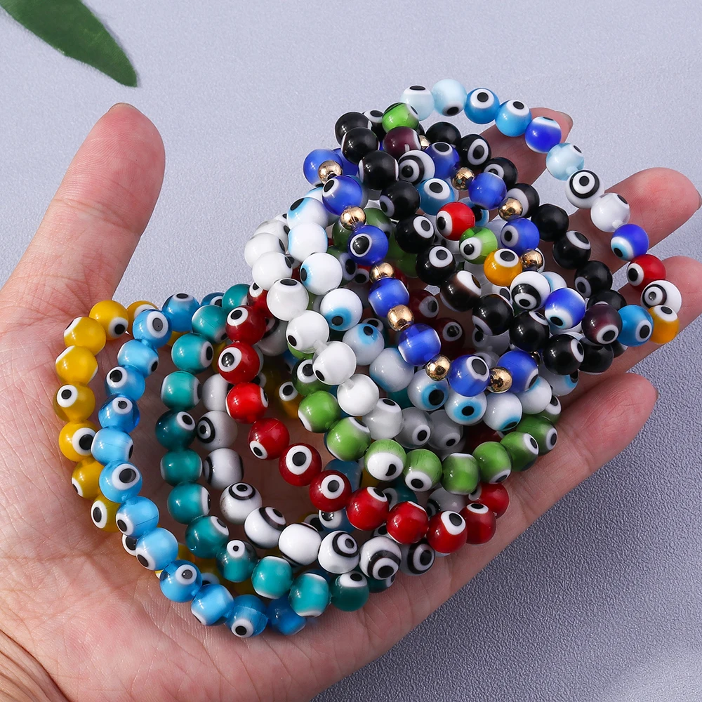 Bohemian Handmade Evil Eye Beads Wrist Bracelets & Bangles for Women Girls Party Holiday Jewelry Gifts