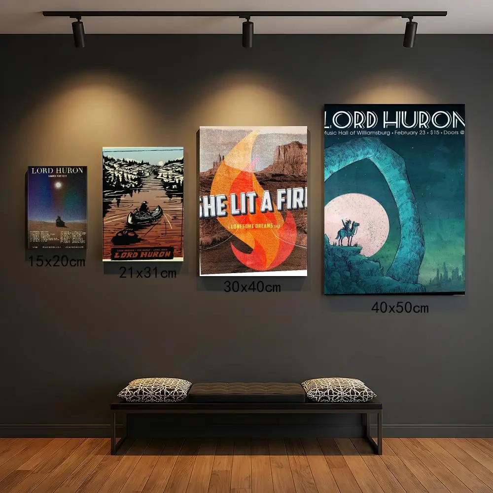 band L-Lord Huron-N Poster Self Adhesive Wall Decor for Modern Home Cafe Office and Bar