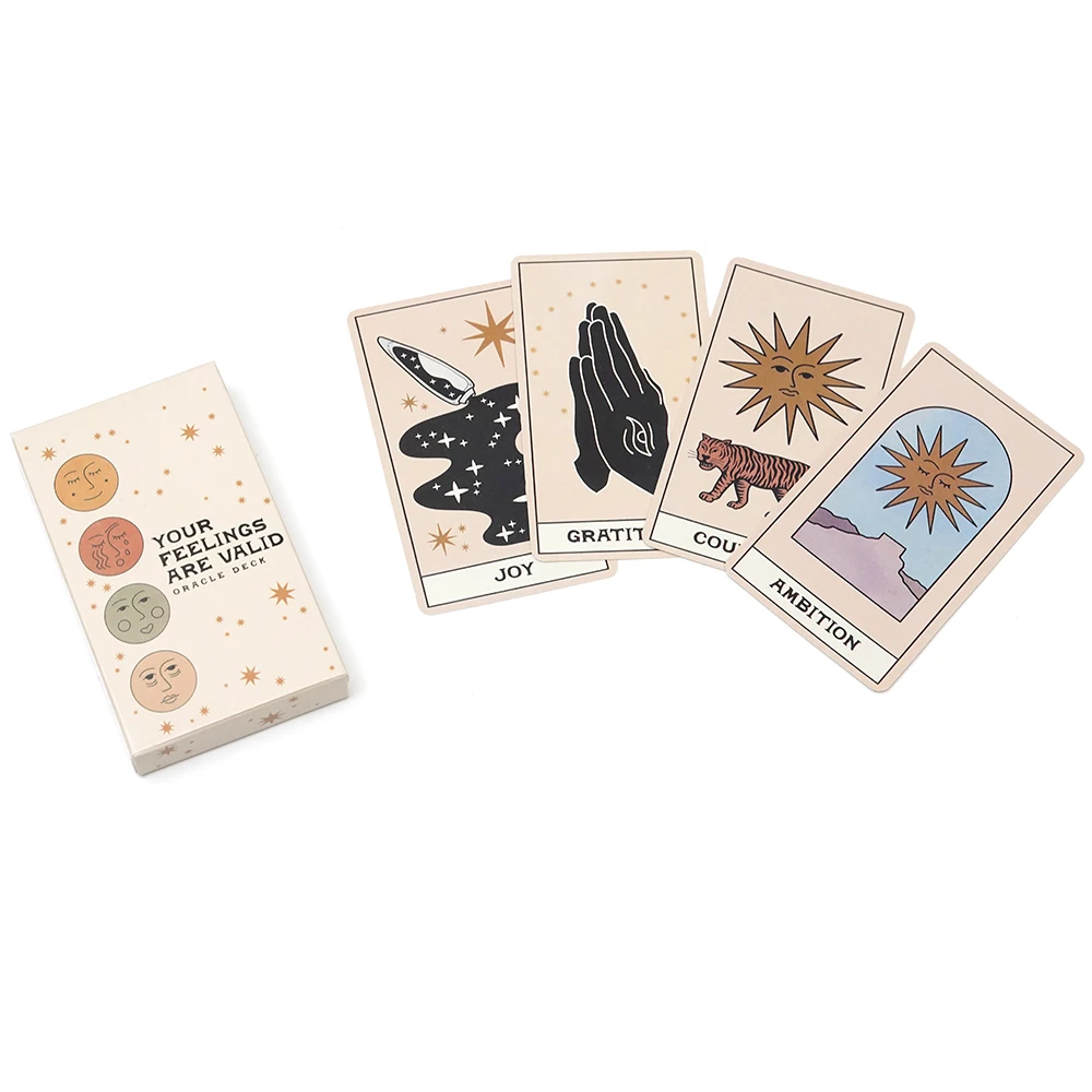 48 Pcs Cards Your Feelings Are Valid Oracle Deck 10.3*6cm Mental Health Oracle Mood Deck