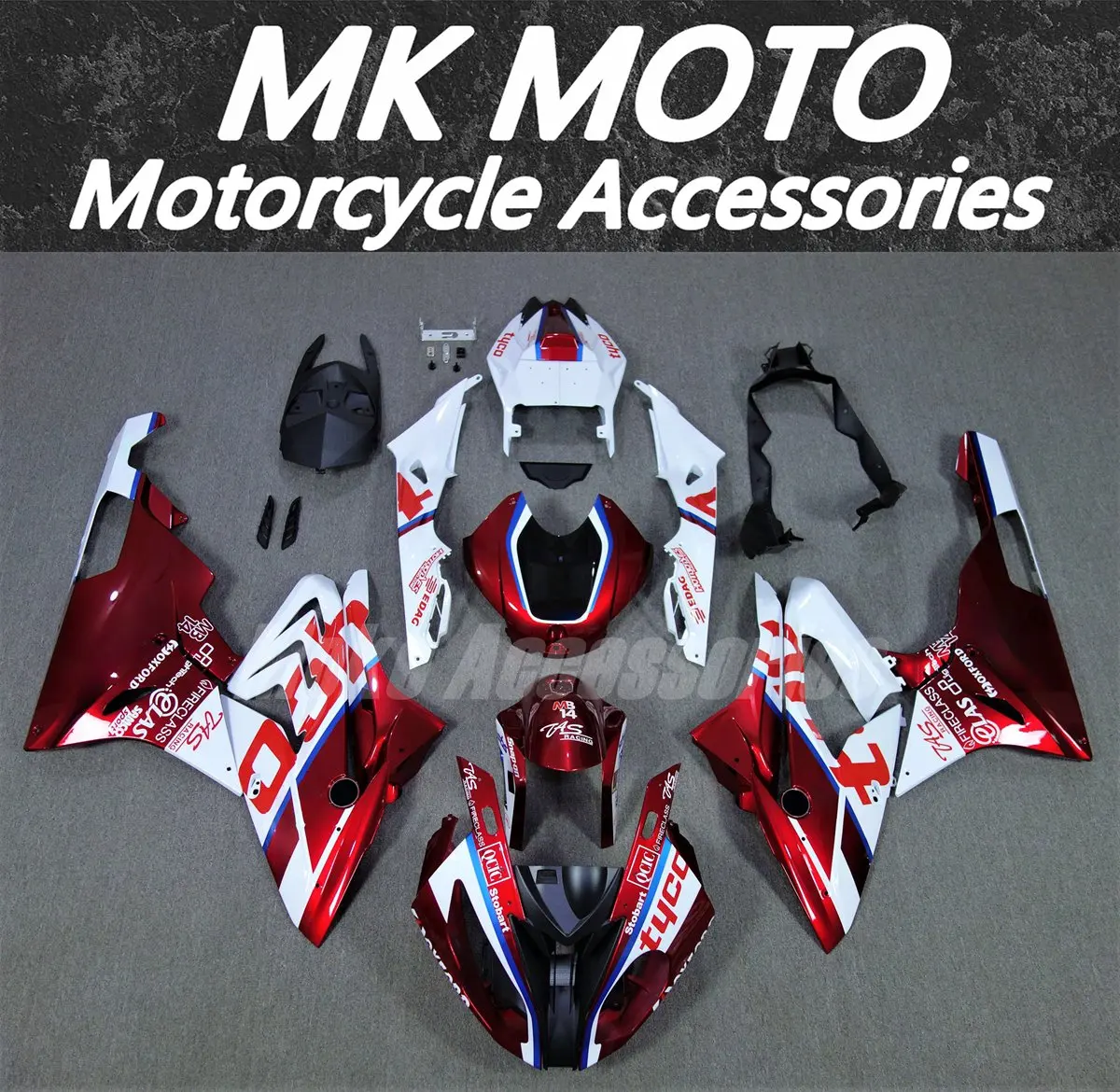 

Moke moto Motorcycle Fairings Kit Fit For S1000rr 2015 2016 Bodywork Set 15 16 High Quality ABS Injection White Red
