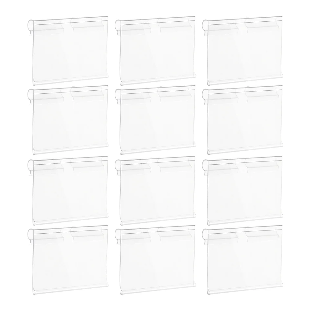 

50 PCS Price Tag Office Shelves Card Display Stand Label Holders Store Retail Wall Sign Pvc Wire Shelf