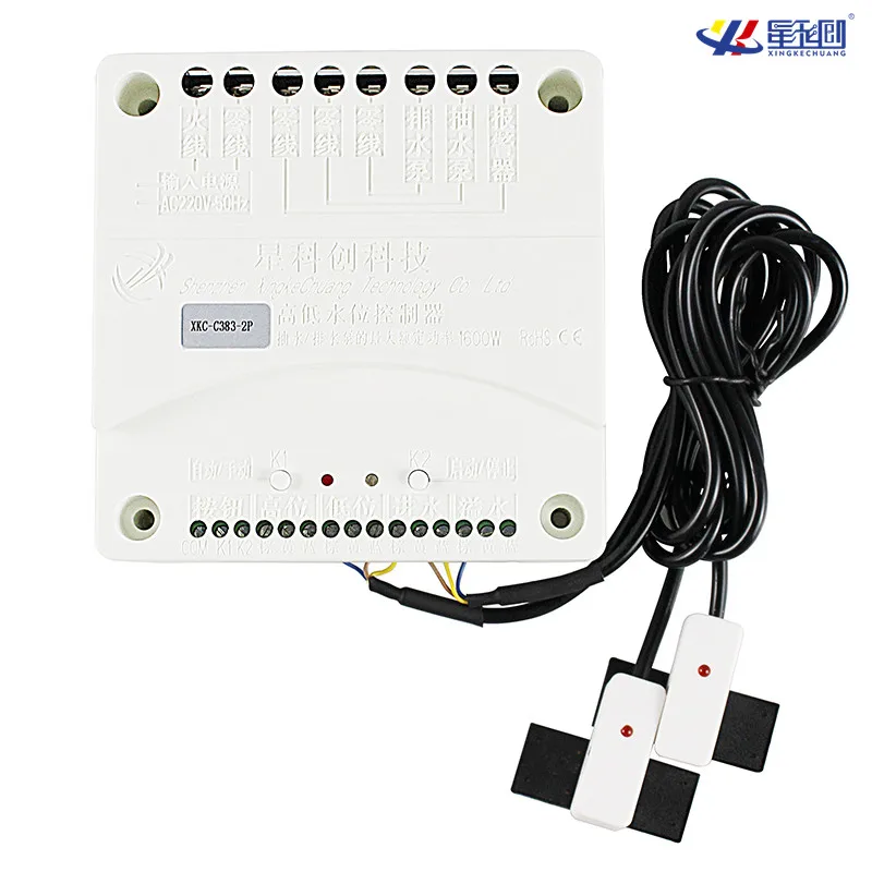 XKC-C383 Automatic Water Pumping Drainage Liquid Level Controller,AC110v-220v/DC12v-24v Water Level Sensors Controllers