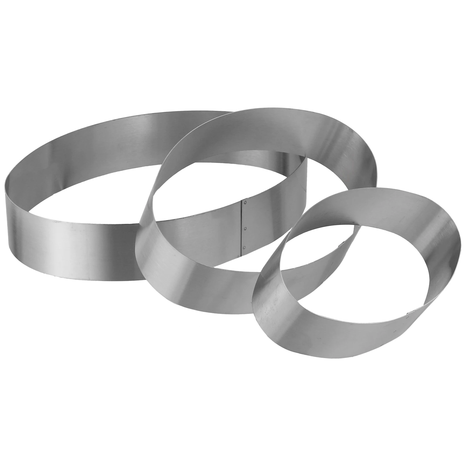 

3 Pcs Cake Mold Set Stainless Steel Baking Supplies Easy Oval Shaped Cake Mould Demould Different Sizes Heat Transfer