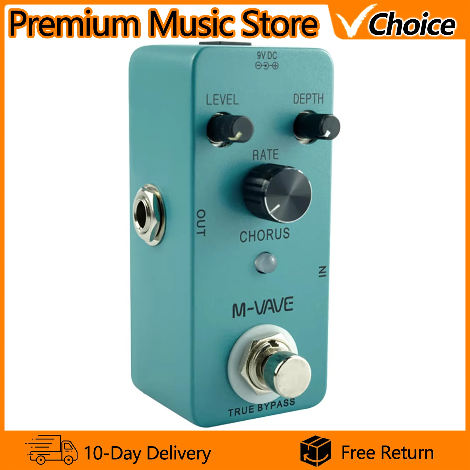 Pedal de Efecto para Guitarra Eléctrica M-VAVE, Efecto Chorus Analógico, Control de Volumen/Profundidad/Velocidad, True Bypass, Accesorios y Piezas para Guitarra