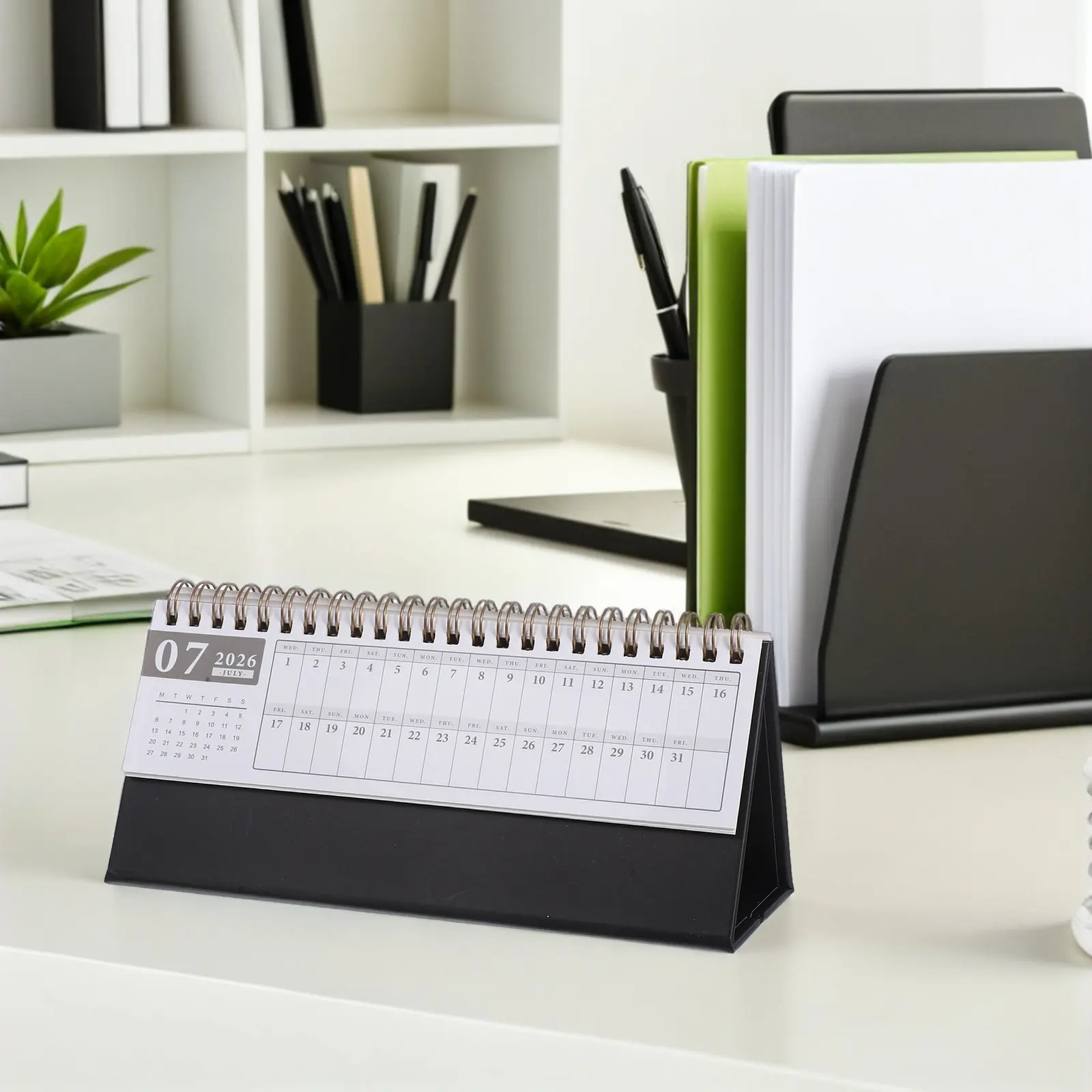 

Desk Calendar Mini Standing Flip Calendar 2025-2026 Portable Planner 15 Months 2025-Dec 2026 Thick Paper Twin-Wire Binding