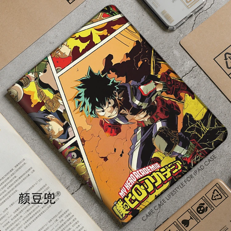 Capa de Silicone Deku Anime para iPad, Concha Protetora, My Hero Academia, Air 4, 5, 10.9, Mini, 5, 6, Pro, 12.9, 11, iPad, 10, 9, 11, 10