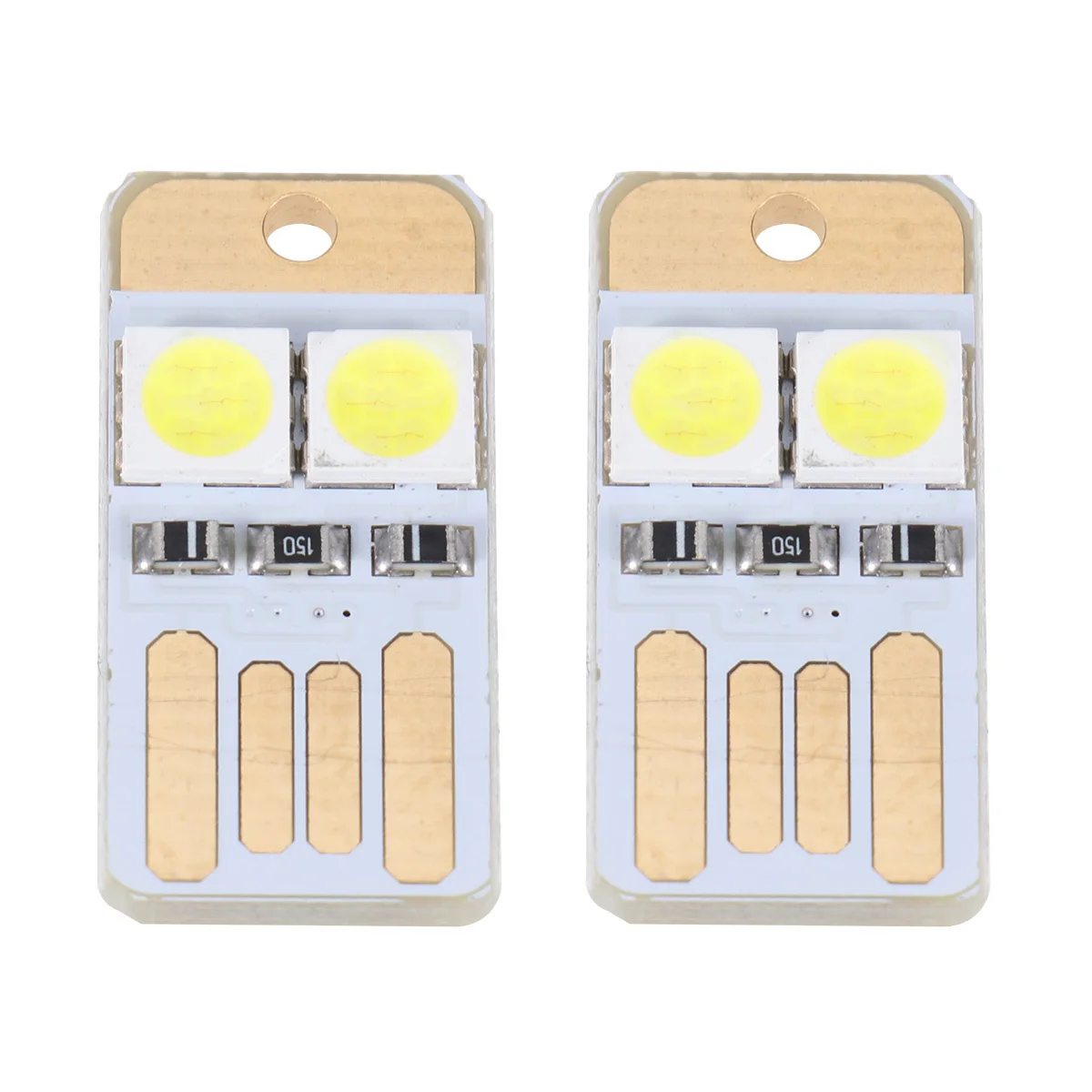 5V LED Light Chip 2 Leds Pure White 50-60 Lumens Super Bright Nonpolarity Plug for USB Lighting Computer Outdoor Lamp