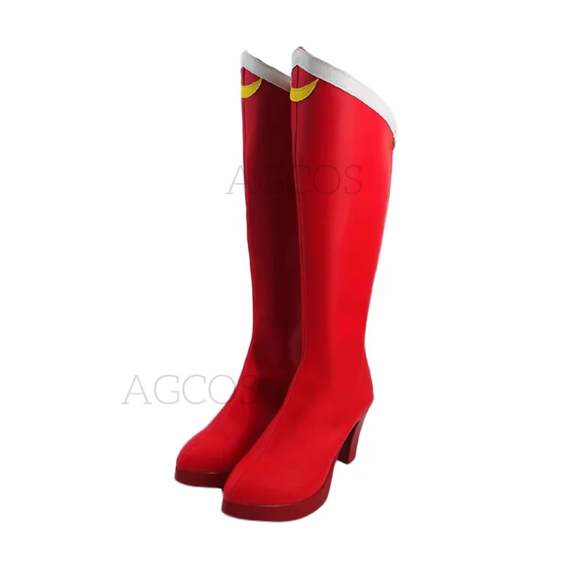 AGCOS taille personnalisée marin lune Tsukino Usagi Cosplay chaussures marin lune noël Cosplay bottes chaussures