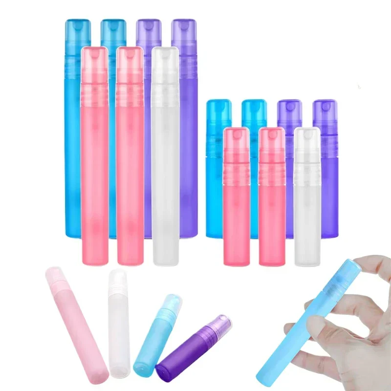 

100Pcs Empty Mini 3ML/5ML/8ML/10ML Portable Frosted Plastic Pen Shape Perfume Sprayer Bottles Refillable Travel Sample Container