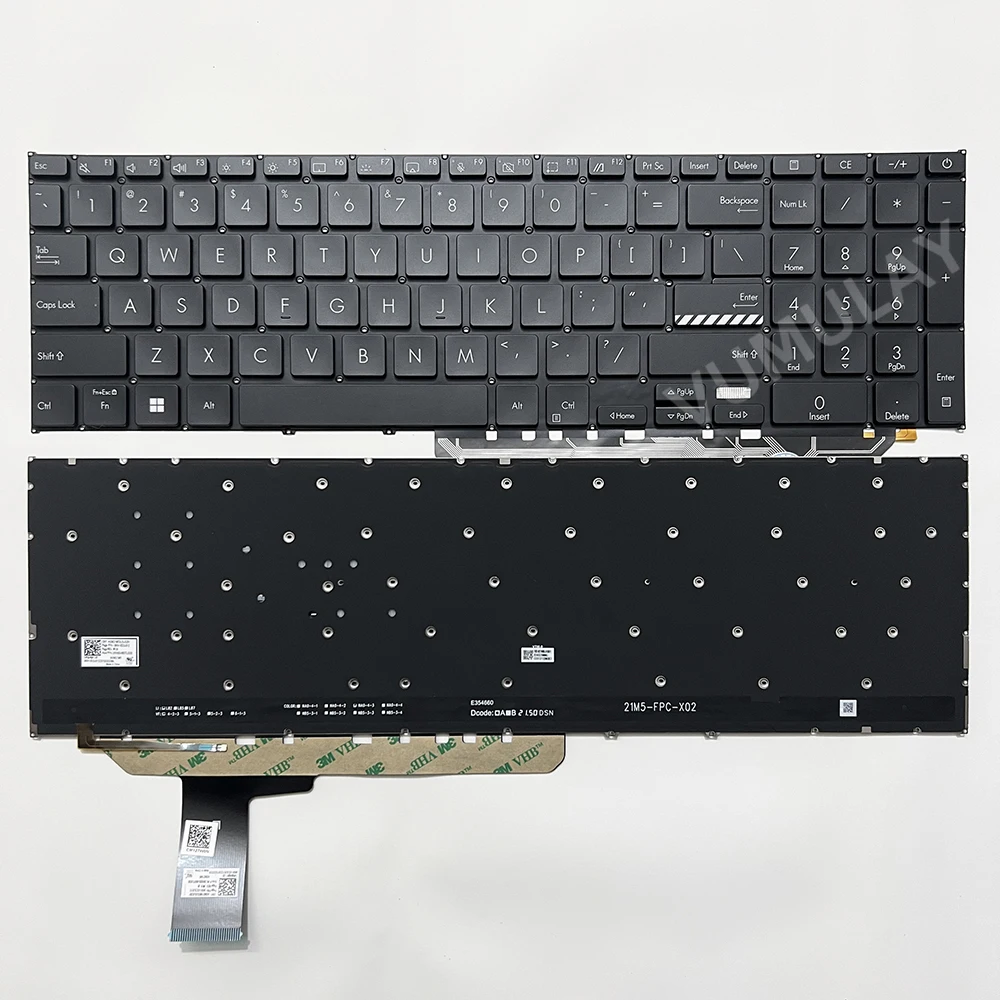 Imagem -02 - Teclado Backlight dos Eua para Asus Vivobook Caderno Preto Prateado K1703 K1703z K1703za M1702qa M1703 M1703q M1703qa S1703 S1703qa