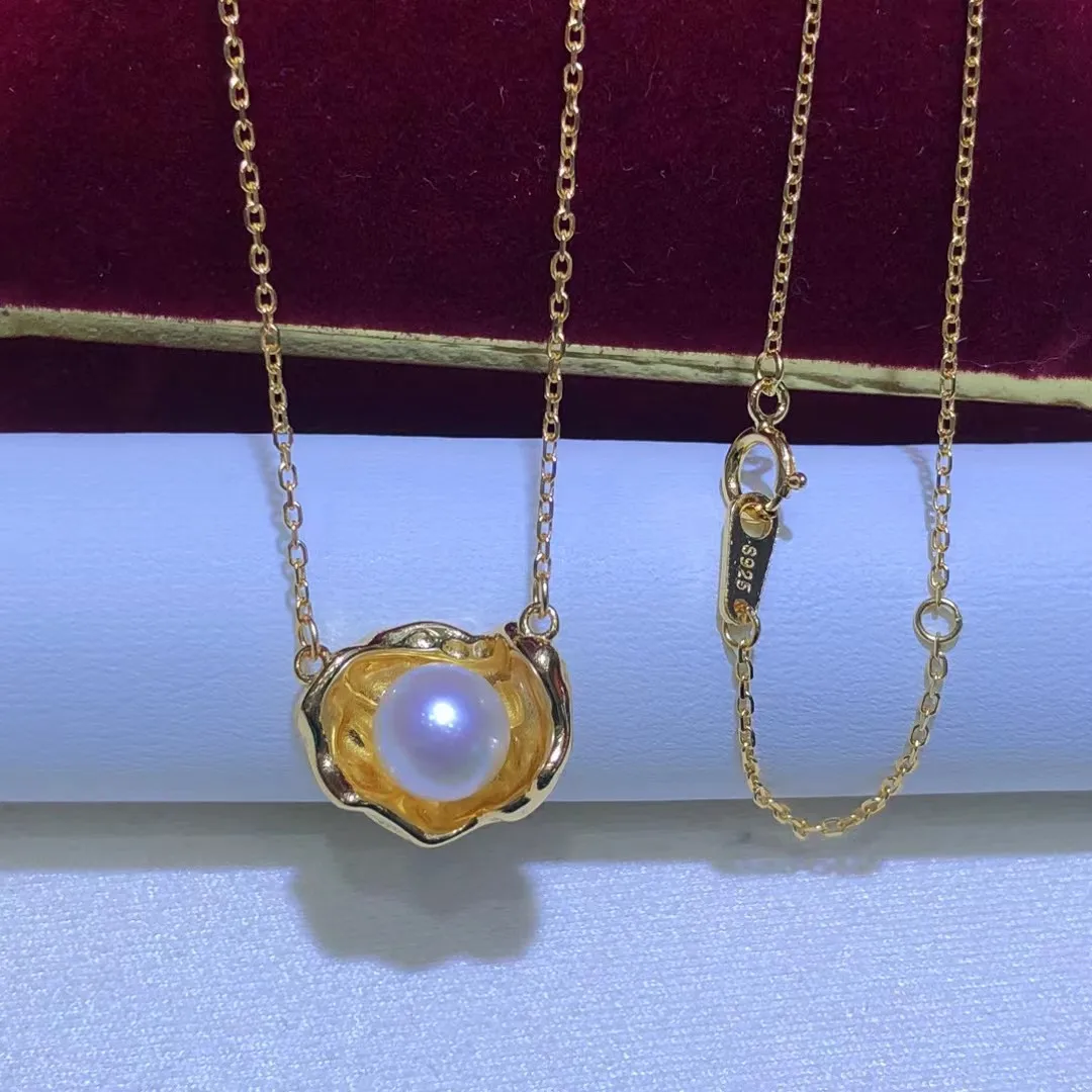 

Ожерелье из стерлингового серебра S925, фурнитура для ювелирных изделий, крепления, детали, крепления для жемчуга 7-10 мм, камни, 5 шт./лот