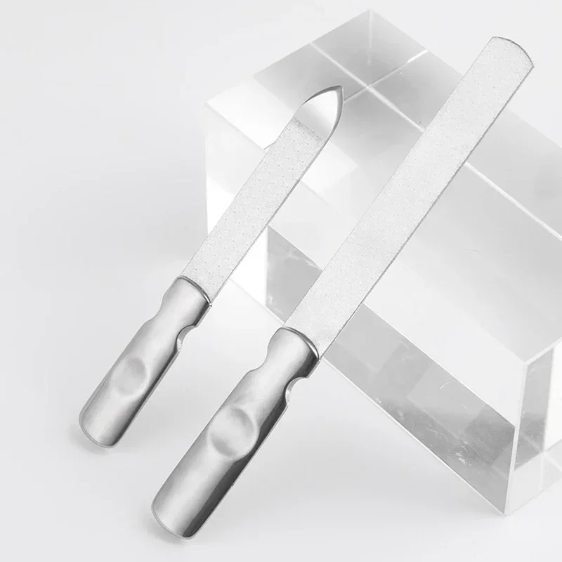 1pc Edelstahl Doppel Seite Nagel Datei Styling Zubehör Polish Remover Für Puffer Maniküre Werkzeuge Für Salon Zu Hause Und reisen