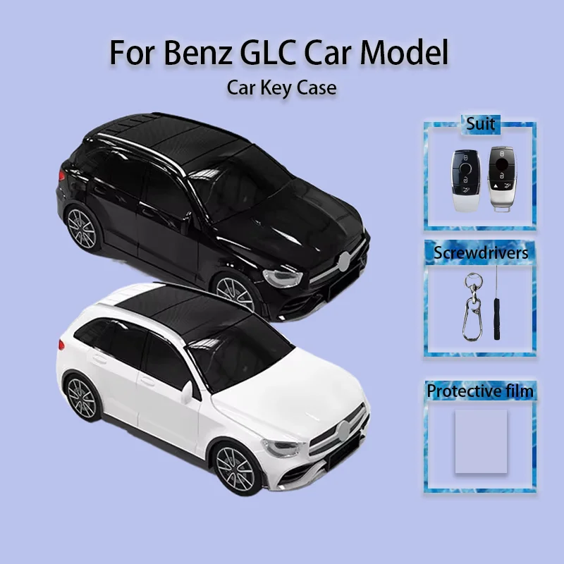 For Mercedes Benz GLC Car Key Cover Case Car Model Remote Control Key Box Key Chain Accessories Creative Buckle Surprise Gift