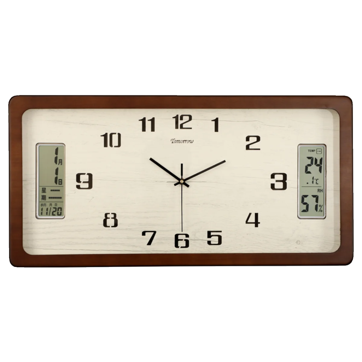 

Horizontal version, new Chinese style, clock, wall clock, living room, home, with calendar, retro, decoration