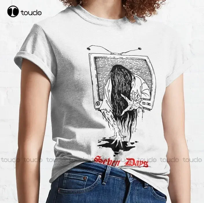 The Ring Horror Movie Samara Seven Days Halloween T-Shirt Trendy T-Shirt Men'S T Shirts Custom Christmas Gift Pure Cotton Xs-5Xl