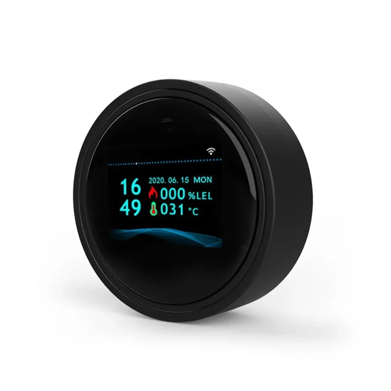 

Tuya Mini Gas Leak Detector WiFi Alarm Monitor for Home Kitchen Bathrooms Warehouses Color LCD Screen Propane Gas Detector