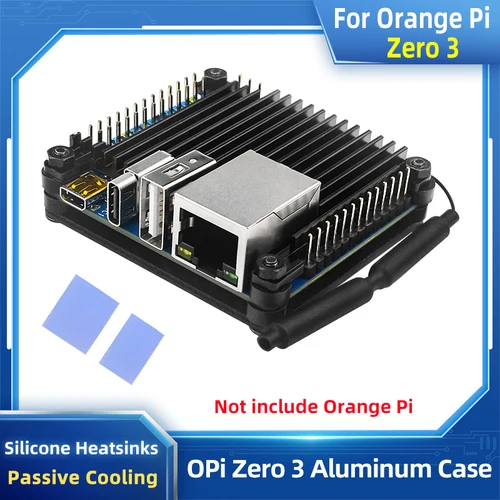 Orange Pi Zero 3 알루미늄 케이스, 금속 패시브 냉각 쉘 실리콘 방열판, OPI Zero 3 1 2 4GB 보드용 