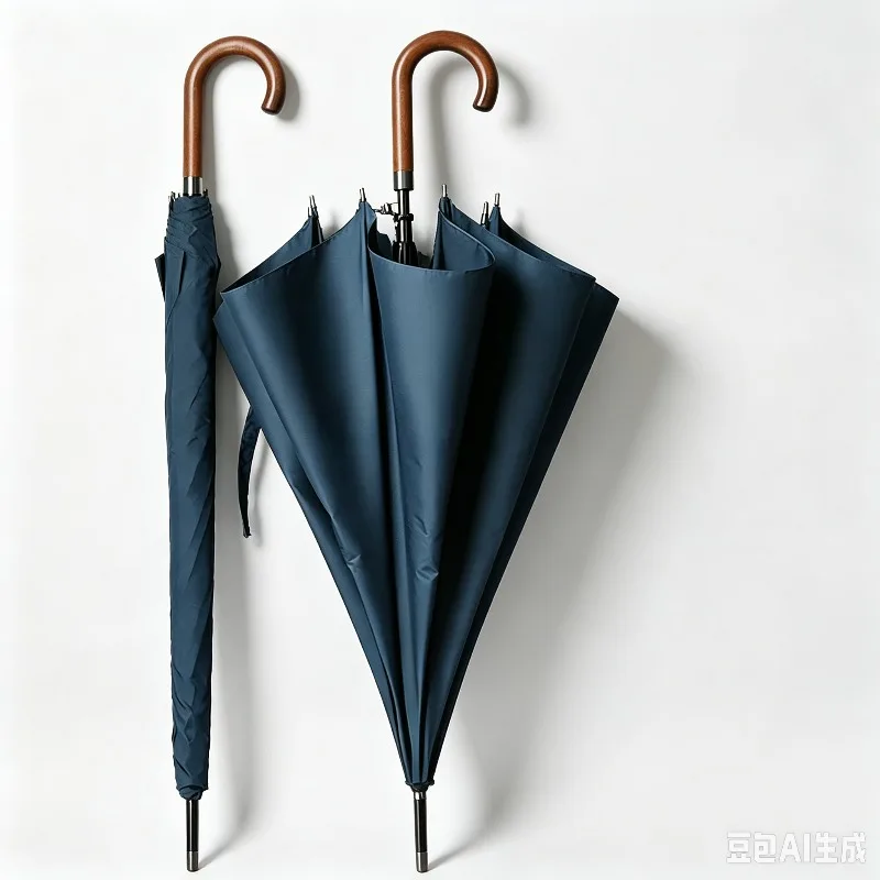 Windproof Long Handle Umbrella 8 Ribs Black Big Automatic Open Clear Rain Guard for Men and Women