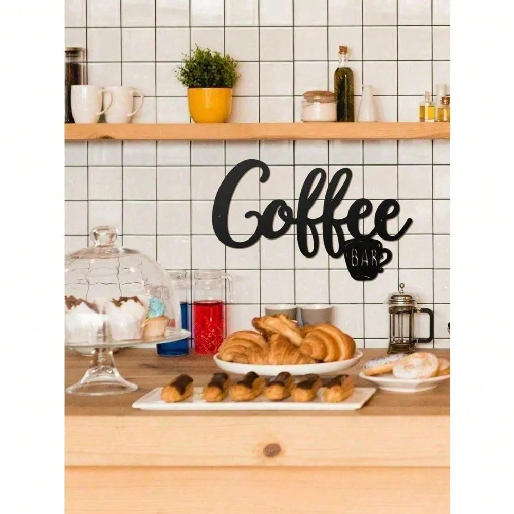 Retro Metal Wall Art Coffee Bar Sign Vintage Tin Decor Steampunk Kitchen Gift