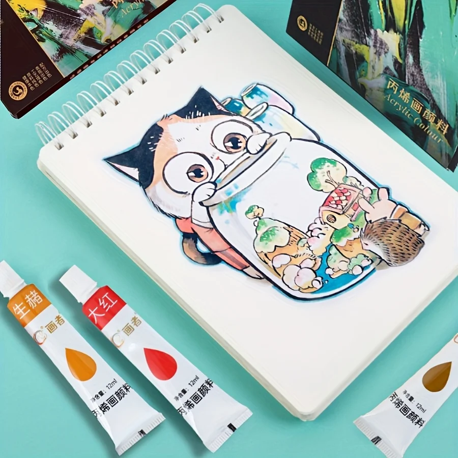 12/18/24/36 Set di colori acrilici colorati, 12 ml/0,42 once, può essere mescolato per dipingere, scarabocchi, fai da te e creazione artistica, hol perfetto