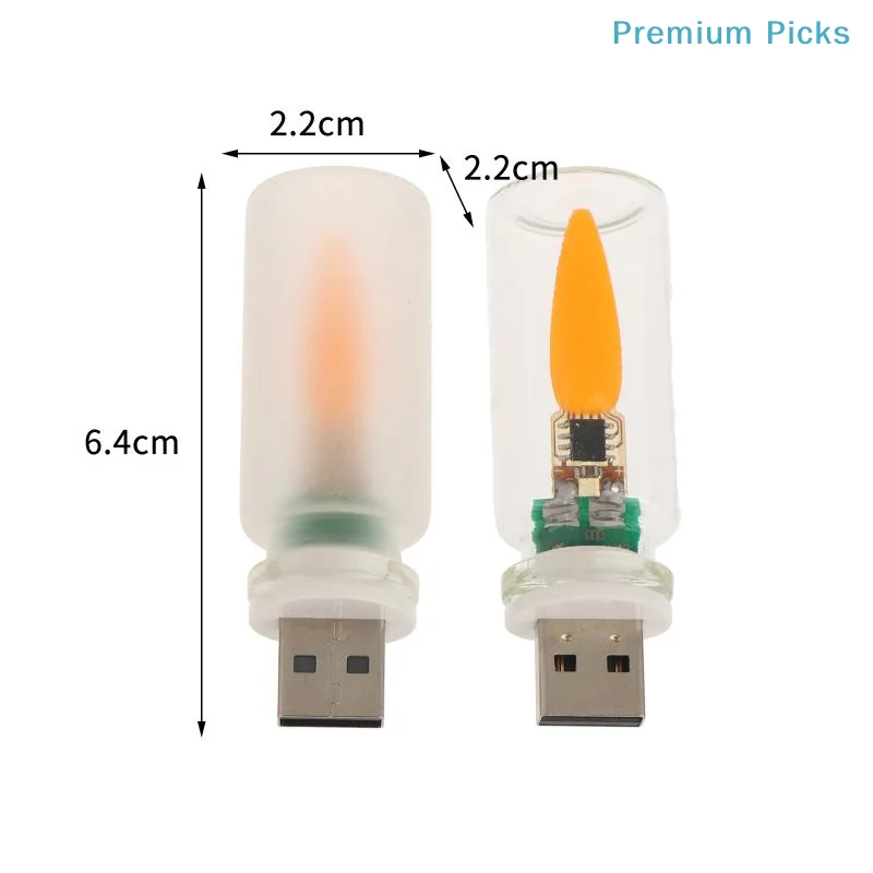 portableLED Simulation Fire Flame Atmosphere Lamp USB Powered No Open Flame Portable Night Light for Outdoor Camping