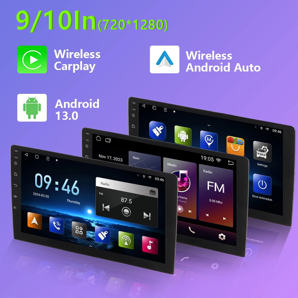 

BOSSCAR Android Touchscreen Multimedia QLED 7‘’9‘’10‘’HD 2Din Car Radio Carplay Universal FM GPS Player BT WIFI Auto Autoradio