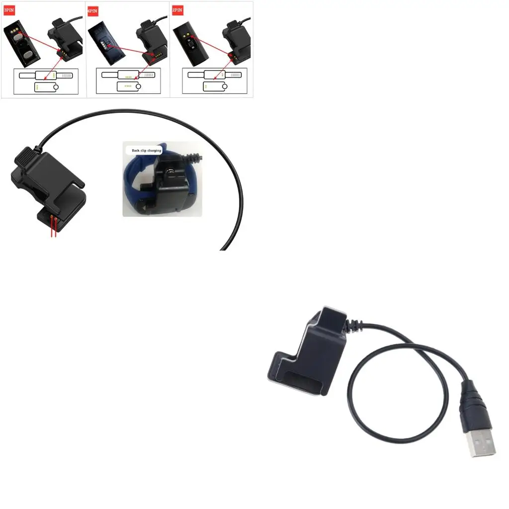 Power Adapter for Chilrens Smartband 2 Pin 3mm/2 Pin 4mm/3 Pin 6mm USB Charging Cradle Cable Dock Bracket