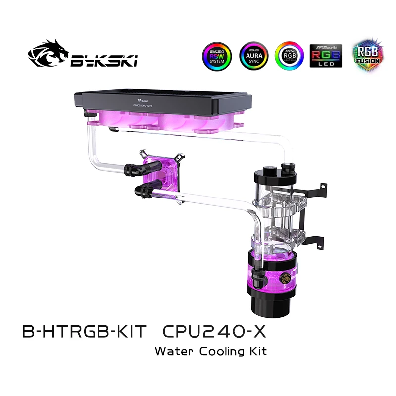 Imagem -05 - Bykski B-htrgb-kit Modo Rgb Split Tubo Rígido Kit de Refrigeração Água para pc Lquid Sistema Loop Refrigeração Faça Você Mesmo 240 360 mm Radiador