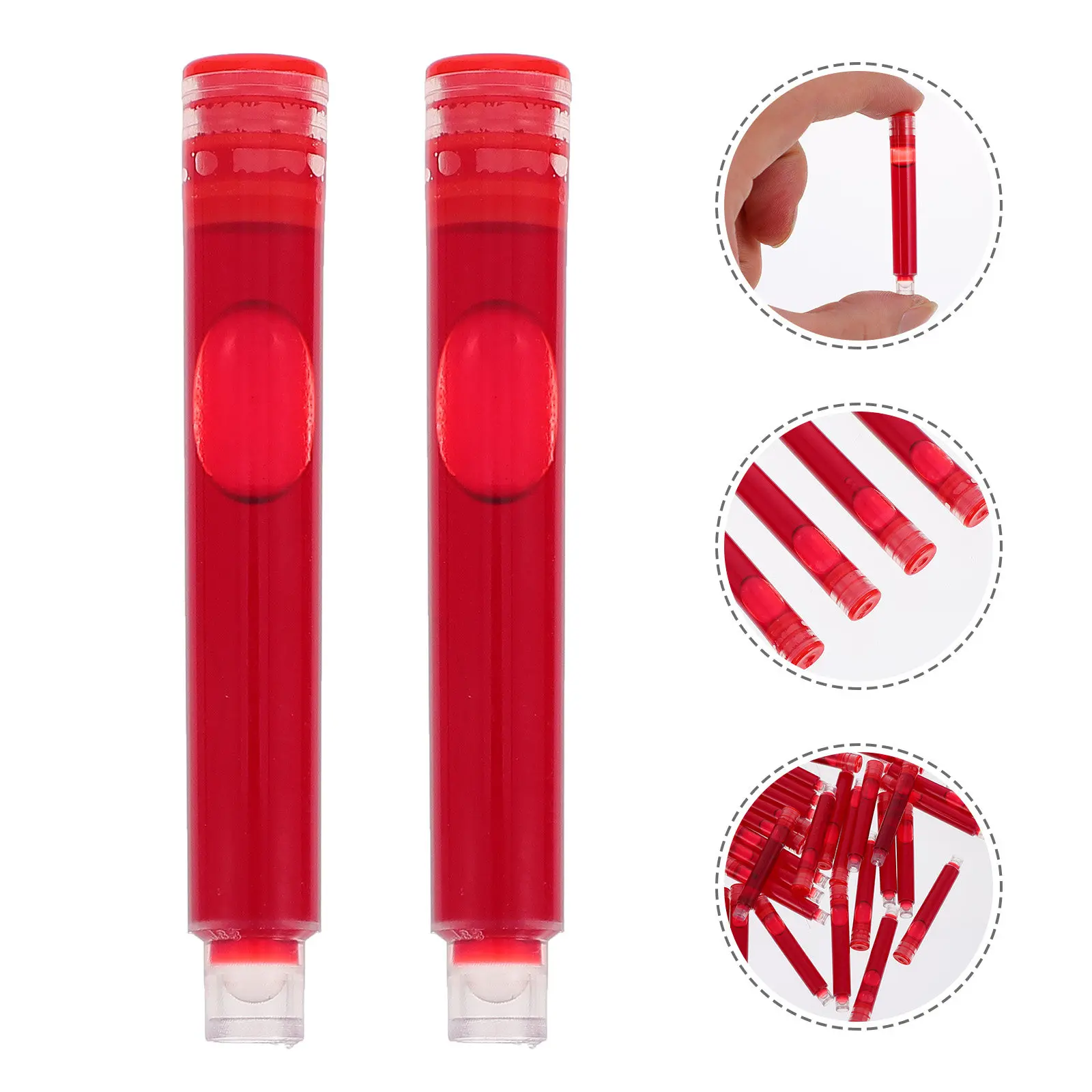 

100Pcs Fountain Pen Ink Cartridges High-Density Plastic Refills Solid Confident Lines Sophisticated Writing Experience Office