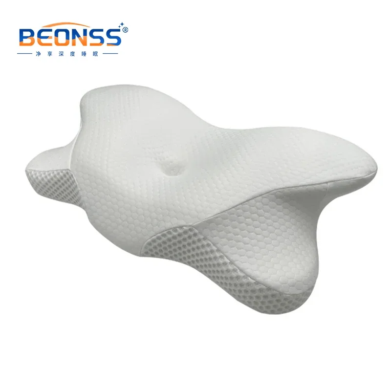 Producent OEM Nowy projekt Specjalna poduszka z pianki z pamięcią kształtu motyla, regulowana wysokość, zapobiegająca chrapaniu