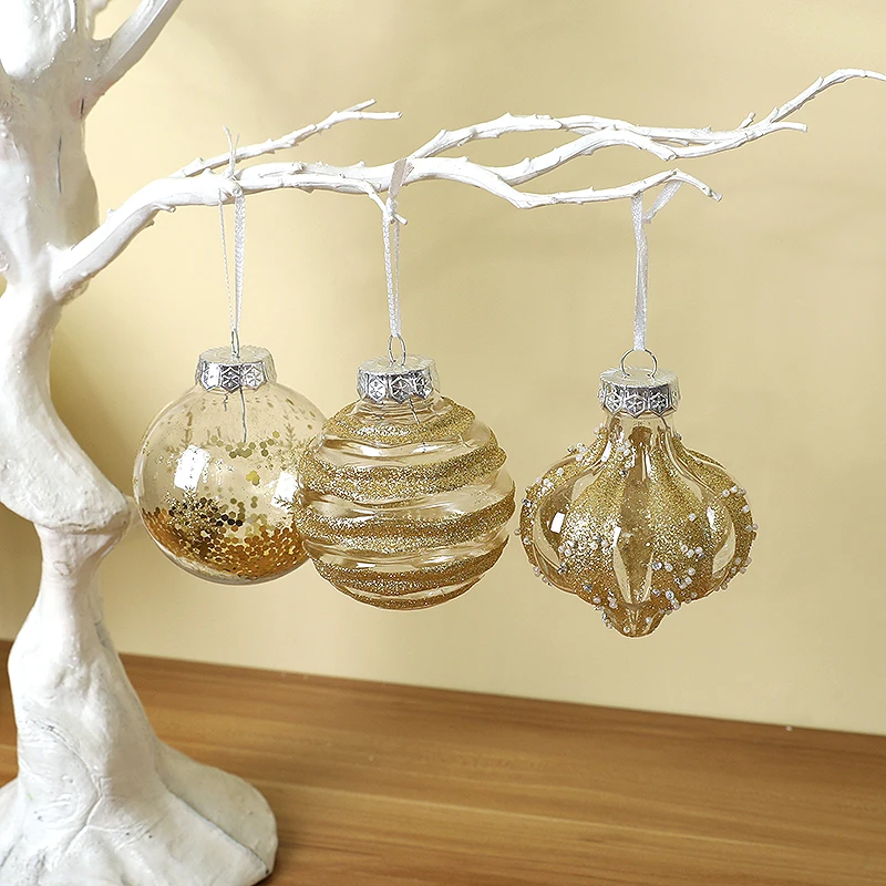 

9pcs Christmas Ball Champagne Rose Gold Decorative Ball Christmas Tree Ornaments New Year Party Gifts Noel Navidad Decorations