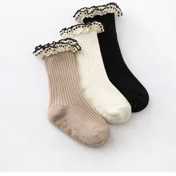 3Pairs/set Sweet Girl Lace Socks for Spring Autumn Toddler Princess Girl Socks Children Baby Socks