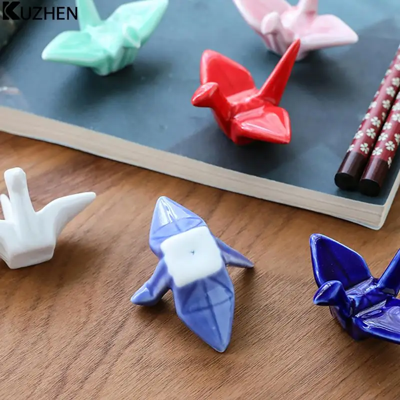 Ceramic Paper Crane Stick Holder Pen Holder Incense Burner Chopstick Holder Table Decoration Kitchen Home Decoration