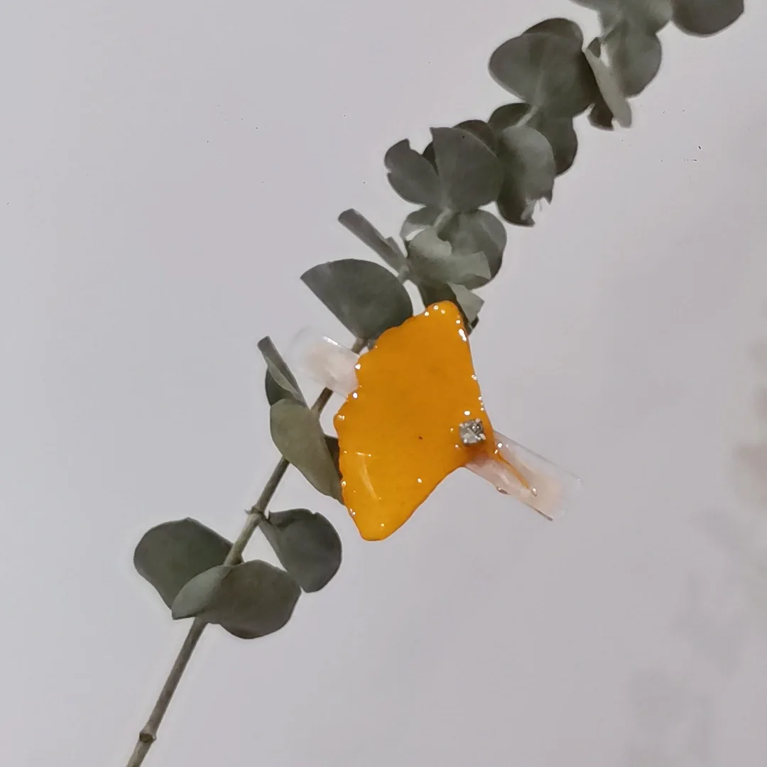 3240 Wholesale Handmade Ginkgo Biloba Real Dried Flower Specimen Hair Accessories Duckbill Clip Creative Christmas Birthday Gift