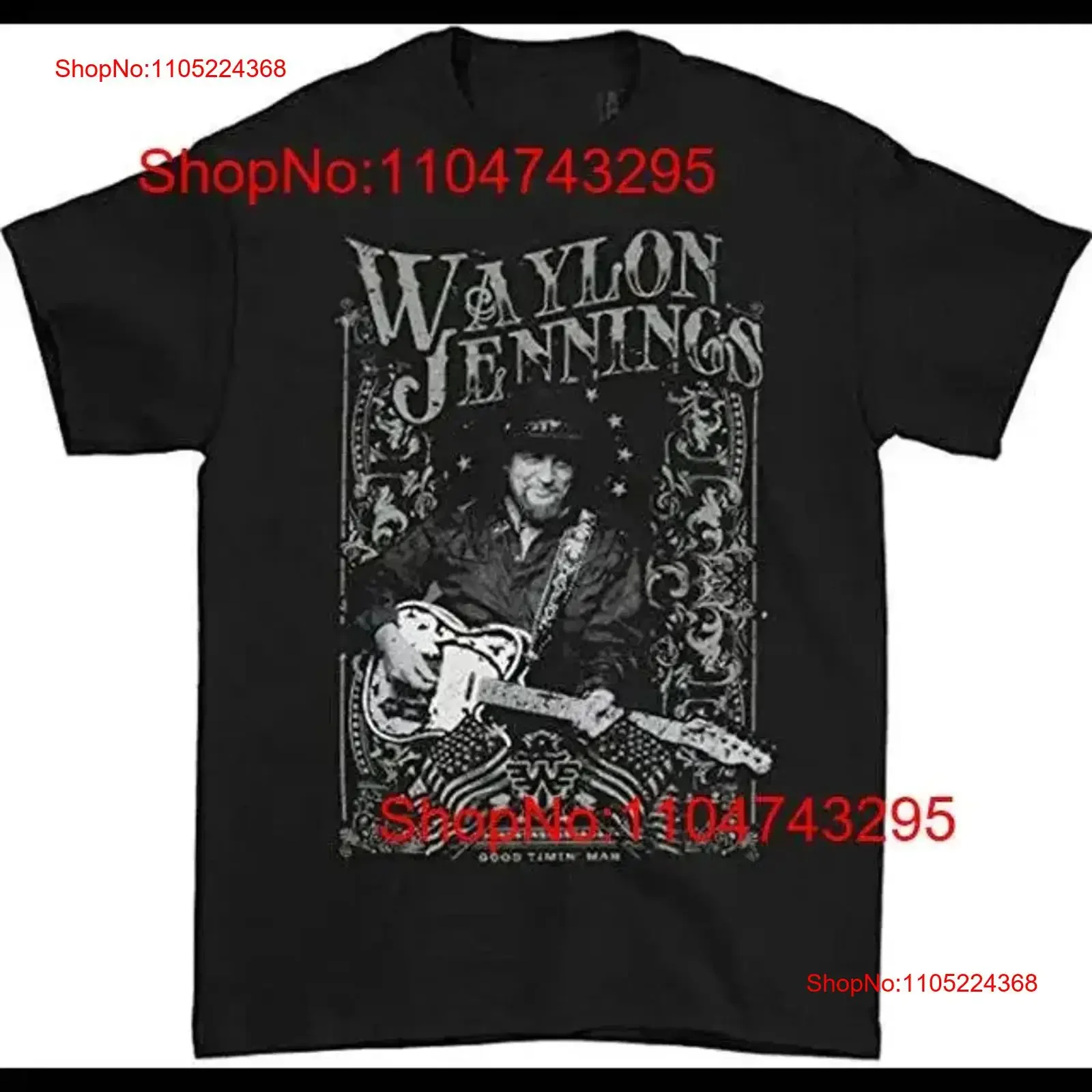 

Waylon Jennings Singer T shirt Black Retro S 5XL vintage Washed Casual Stretched fashion Top For Everyday Wear homme vintage