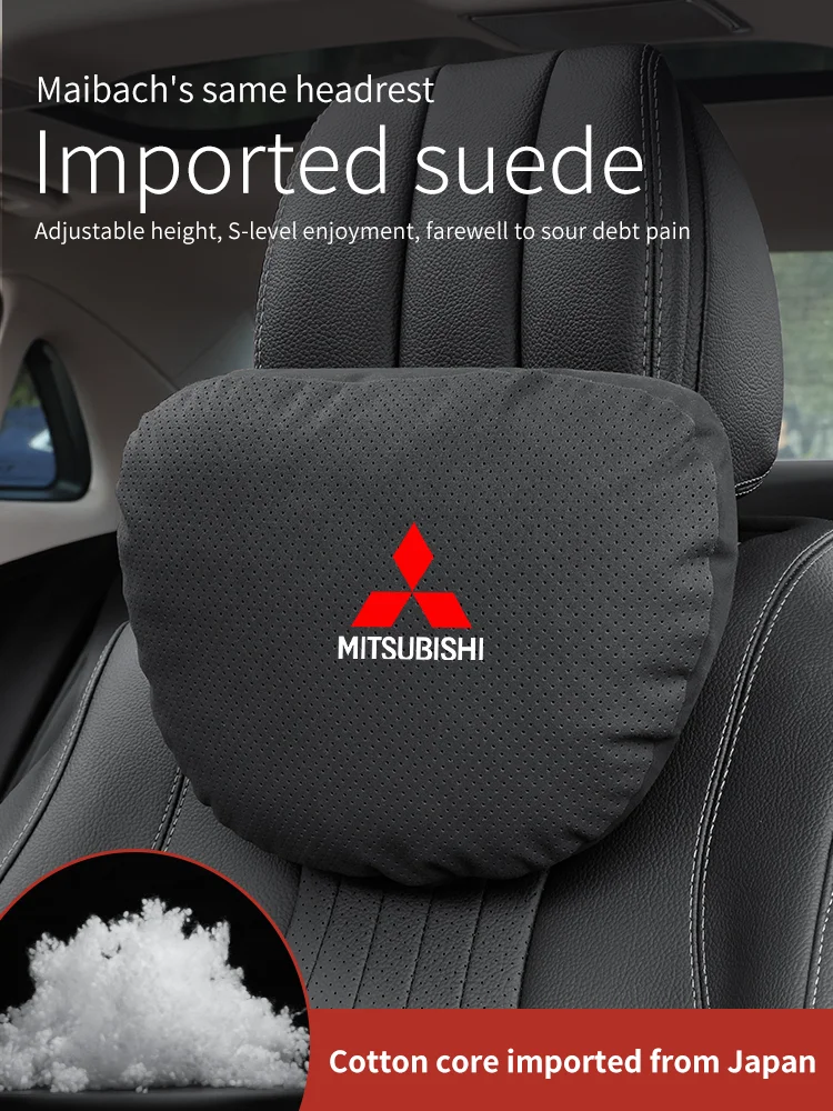 

For Mitsubishi Outlander Pajero Asx Lancer Evolution X L200 Ralliart Car Headrest Neck Support Seat Lumbar Cushion Neck Pillow