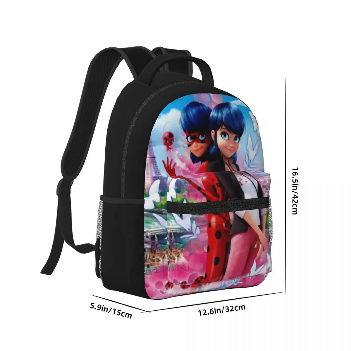 Cartoon-Miraculous-Lady neue Mode hohe Kapazität wasserdichten College-Rucksack trend ige Laptop-Reisebuch Tasche 17 Zoll