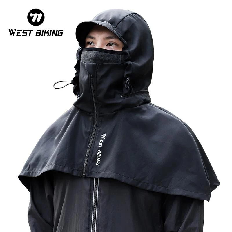 WEST BIKING 2 in 1 Winter Cycling Cap Double Layer Warm Windproof Men Hood Balaclava Motorcycle Skiing Riding Bicycle Headwear