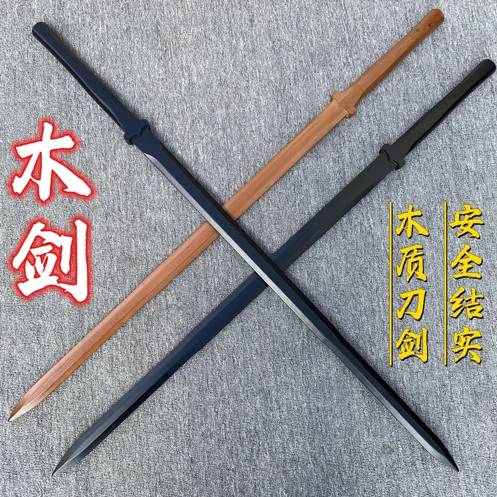 Image 5: Épée en bois à deux mains, couteau Tang Heng en bambou pour l'entraînement