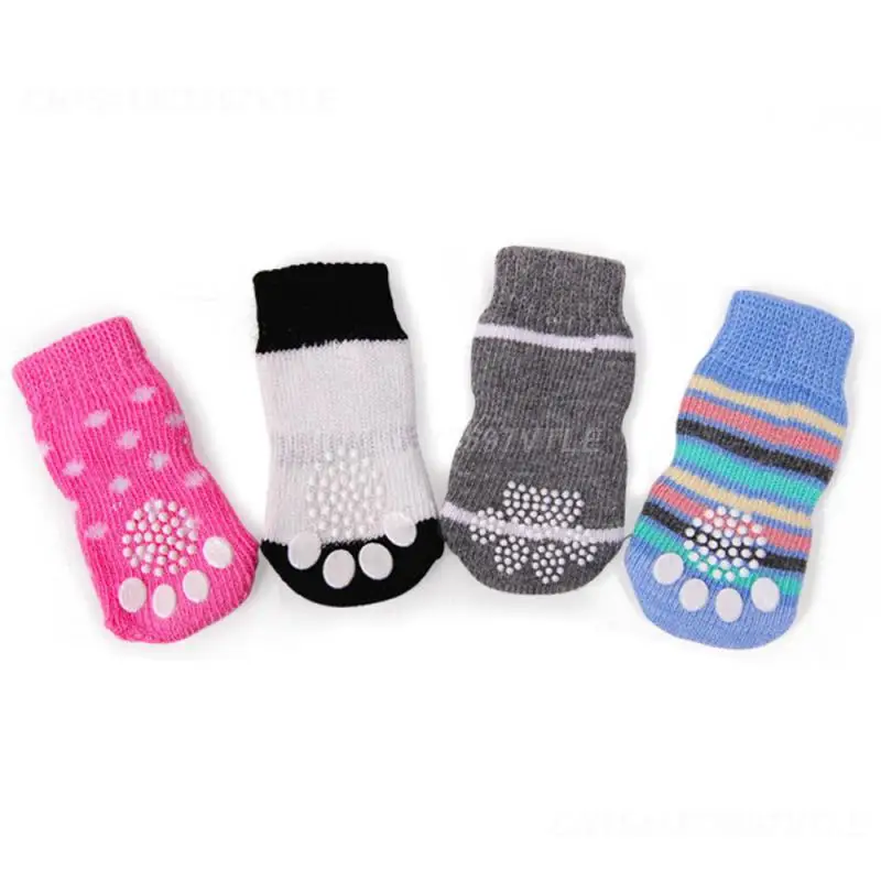 1~5SETS Pet Socks Cozy Stretchy Pet Socks For Winter Dog Pet Accessories In Demand Non-slip Comfortable Non-slip Dog Socks