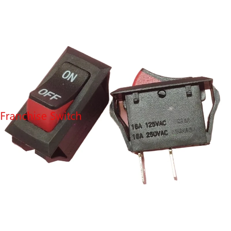 

10PCS ship type rocker switch R-2-110-D5N-BBR 2pin 2gear two-color 16A